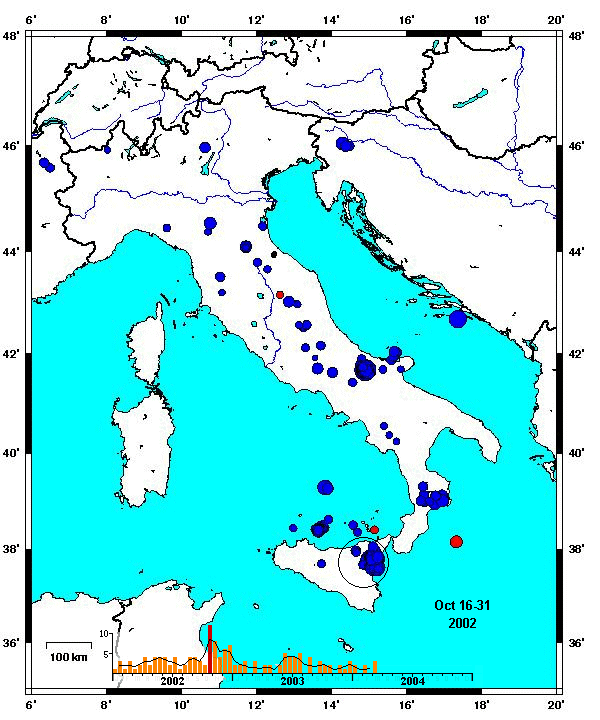 Mediterannean Quakes - Oct 16-31, 2002