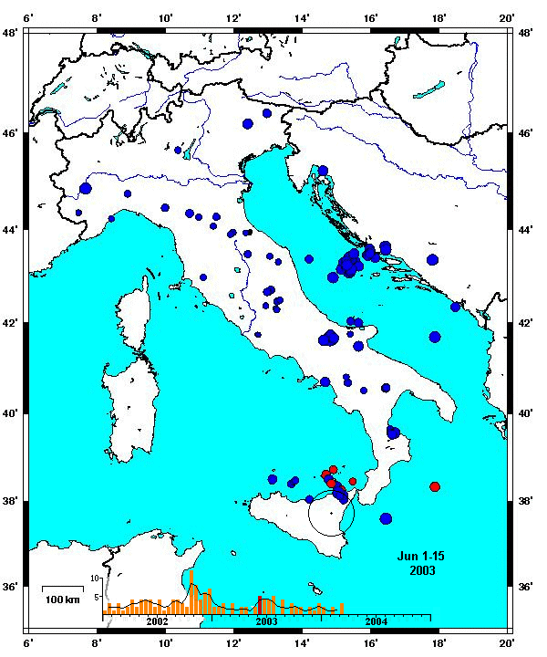 Mediterannean Quakes - Jun 1-15, 2003