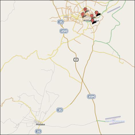 Highways in vicinity of Amman and Madaba