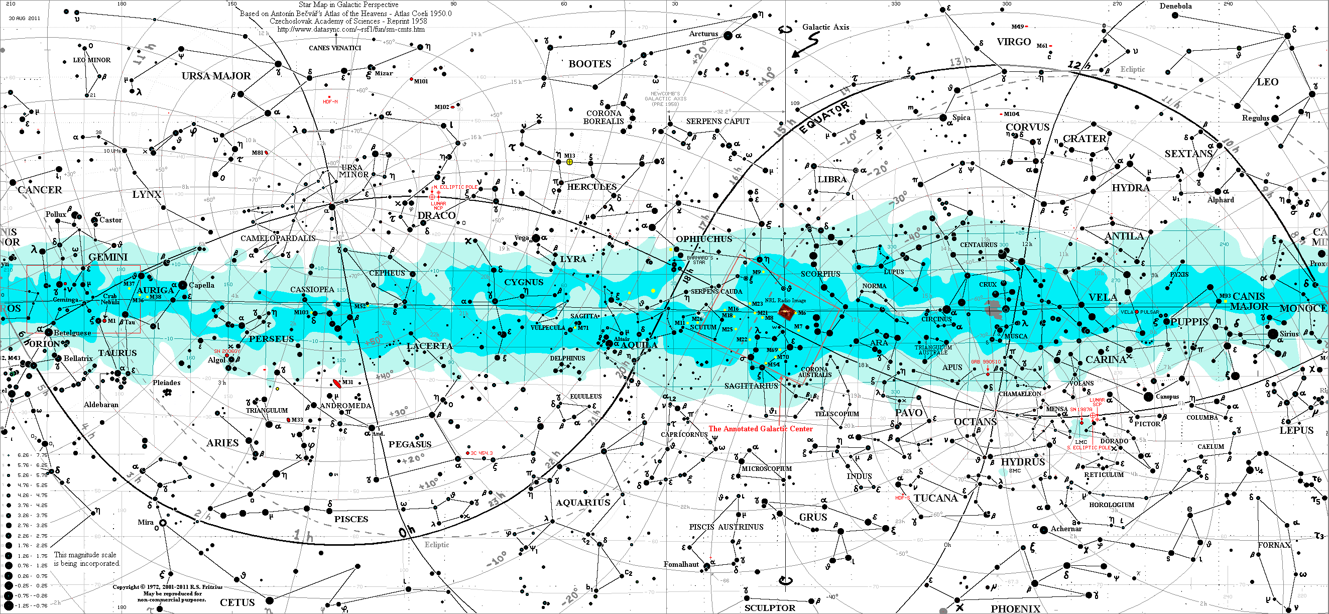 scaled down star map