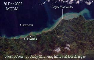 Effluvial discharges north coast of Sicily