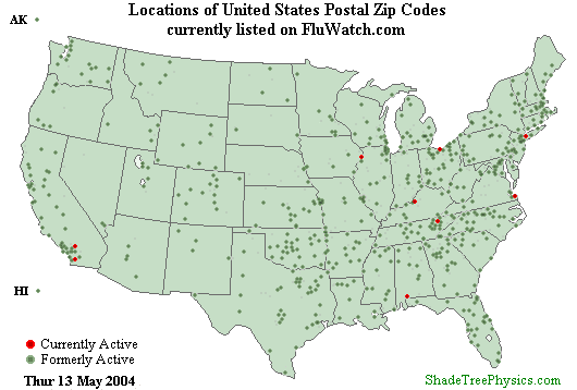 Flu-Watch Zip Codes 2003-2004